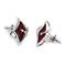 Sterling Silver Red Organic Stingray Leather Cufflinks