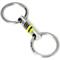 LAMBORGHINI Stainless Steel Key Ring w/ Green Crystals