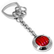 LAMBORGHINI Stainless Steel Key Ring w/ Red Crystals