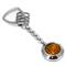LAMBORGHINI Stainless Steel Key Ring w/ Yellow Crystals