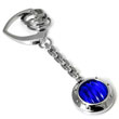 LAMBORGHINI Stainless Steel Key Ring w/ Blue Crystals