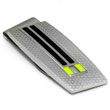 LAMBORGHINI Stainless Steel Money Clip w/ Green Crystals