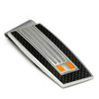 LAMBORGHINI Stainless Steel Carbon Fiber Money Clip w/ Orange Crystals