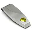 LAMBORGHINI Stainless Steel Money Clip w/ Yellow Crystals
