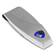 LAMBORGHINI Stainless Steel Money Clip w/ Blue Crystals