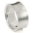 Bastian Inverun Sterling Silver 8MM Concave Diamond Ring
