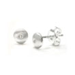Bastian Inverun Sterling Silver Round Dome Diamond Stud Earrings (Small)