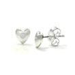 Bastian Inverun Sterling Silver Heart Diamond Stud Earrings (Small)