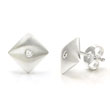Bastian Inverun Sterling Silver Diamond Dome Stud Earrings