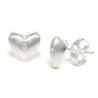 Bastian Inverun Sterling Silver Heart Diamond Stud Earrings