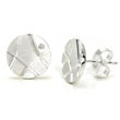 Bastian Inverun Sterling Silver Round Grooved Diamond Earrings