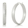 Bastian Inverun Sterling Silver Hammer Finish Hoop Earrings