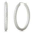 Bastian Inverun Sterling Silver Hammer Finish Oval Hoop Earrings