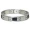 Stainless Steel Black Resin Men's Link Bracelet