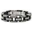 BERCHET Stainless Steel Black Resin Bracelet