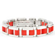 BERCHET Red Enamel Stainless Steel Bracelet