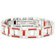 BERCHET Stainless Steel Red Enamel Bracelet