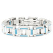BERCHET Stainless Steel Blue Enamel Bracelet