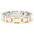 BERCHET Stainless Steel Orange Enamel Bracelet