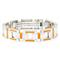 BERCHET Stainless Steel Orange Enamel Bracelet