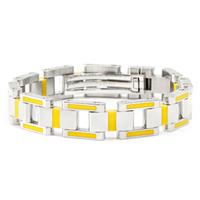 BERCHET Stainless Steel Yellow Enamel Bracelet