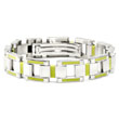 BERCHET Stainless Steel Green Enamel Bracelet