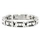 BERCHET Stainless Steel Black Enamel Bracelet