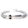 Dolan Bullock Sterling Silver Diamond 14K Gold Onyx ID Bracelet
