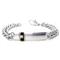 Dolan Bullock Sterling Silver Diamond 14K Gold Onyx ID Bracelet