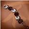 Macao Stainless Steel Ebony Round Link Bracelet