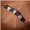 Macao Stainless Steel Ebony Square Link Bracelet