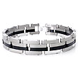 Dolan Bullock TROY 18K White Gold Black Titanium Steel Bracelet