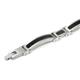 Stainless Steel Black Stingray Leather Inlay Men's Bracelet