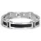 Stainless Steel Black Stingray Leather Inlay Men's Bracelet