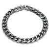 Italian Cut Gunmetal Grey Titanium 10MM Curb Link Bracelet
