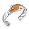 Sterling Silver Tan Organic Stingray Leather Cuff Bracelet
