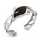 Sterling Silver Mocha Organic Stingray Leather Cuff Bracelet