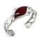 Sterling Silver Red Organic Stingray Leather Cuff Bracelet
