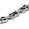 Sterling Silver Hematite Organic Stingray Leather Link Bracelet