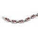 Sterling Silver Red Organic Stingray Leather Link Bracelet