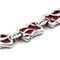 Sterling Silver Red Organic Stingray Leather Link Bracelet