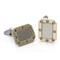 Dolan Bullock 18K Gold Border w/ Screw Sterling Silver Cufflinks
