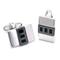 Dolan Bullock MOSAIC Onyx & Hematite Silver Cufflinks