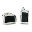 Dolan Bullock Sterling Silver Chocolate Leather Cufflinks