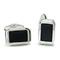 Dolan Bullock Sterling Silver Chocolate Leather Cufflinks