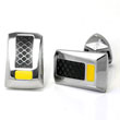LAMBORGHINI Stainless Steel Cufflinks w/ Yellow Lacquer