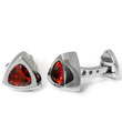 LAMBORGHINI Stainless Steel Cufflinks w/ Red Crystals