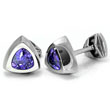 LAMBORGHINI Stainless Steel Cufflinks w/ Purple Crystals