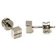 Titanium Checkered Stud Earrings