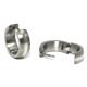 Titanium White Gold Inlay Huggie Earrings